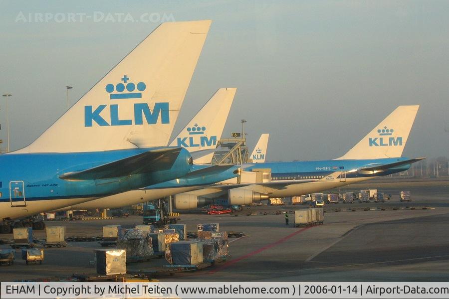 Amsterdam Schiphol Airport, Haarlemmermeer, near Amsterdam Netherlands (EHAM) - KLM long haul flightline