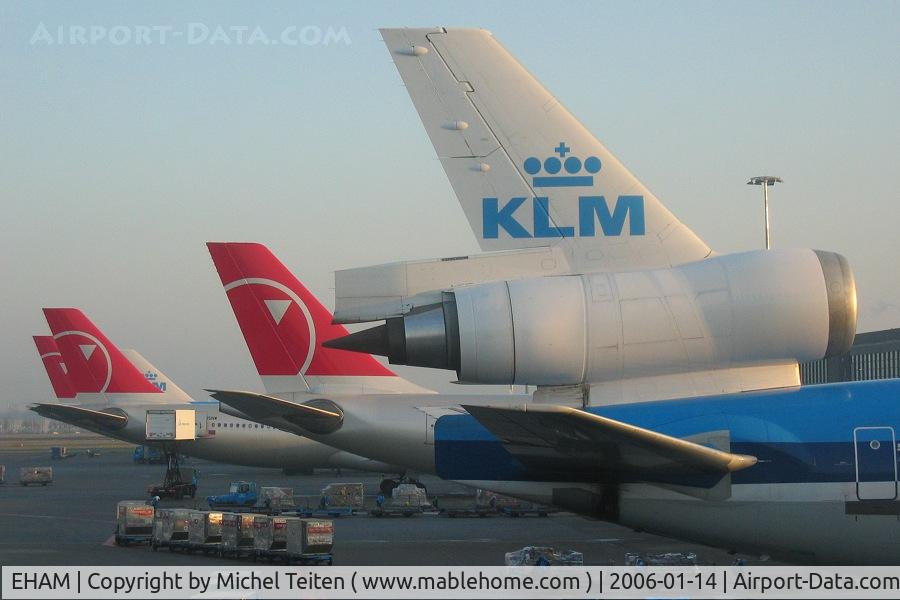 Amsterdam Schiphol Airport, Haarlemmermeer, near Amsterdam Netherlands (EHAM) - KLM and Northwest dominates the long haul flightline