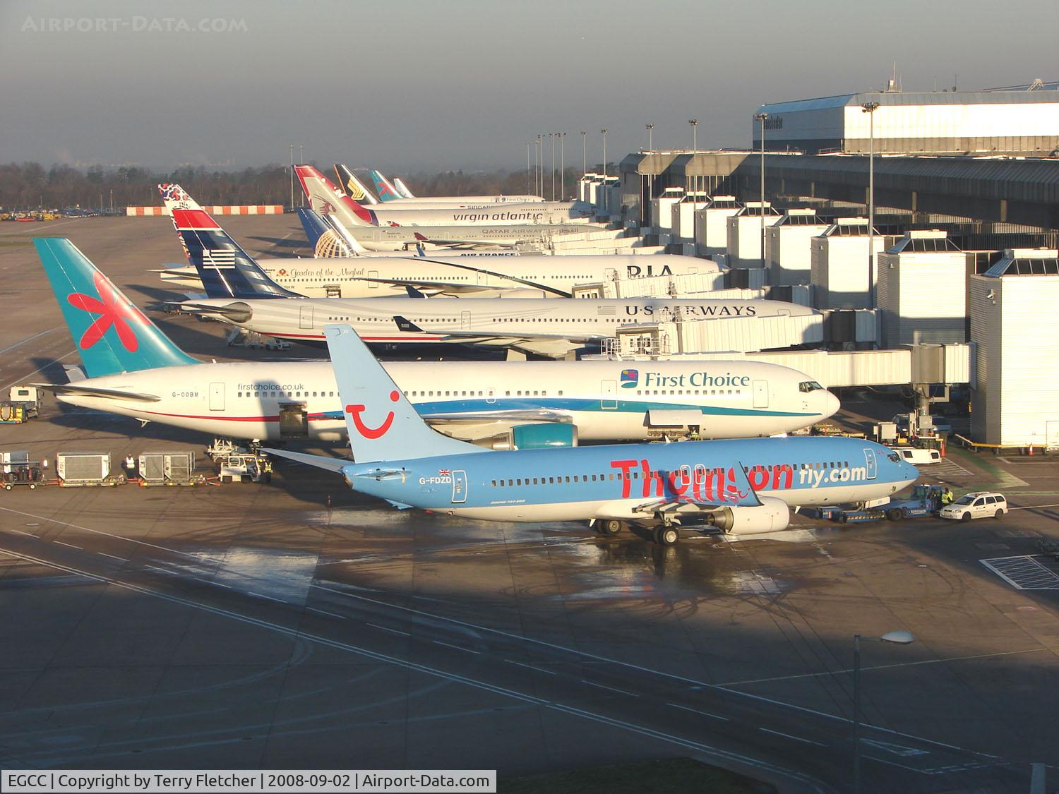 Manchester Airport, Manchester, England United Kingdom (EGCC) - Early morning view of the diverse visitors to Manchester Terminal 2
