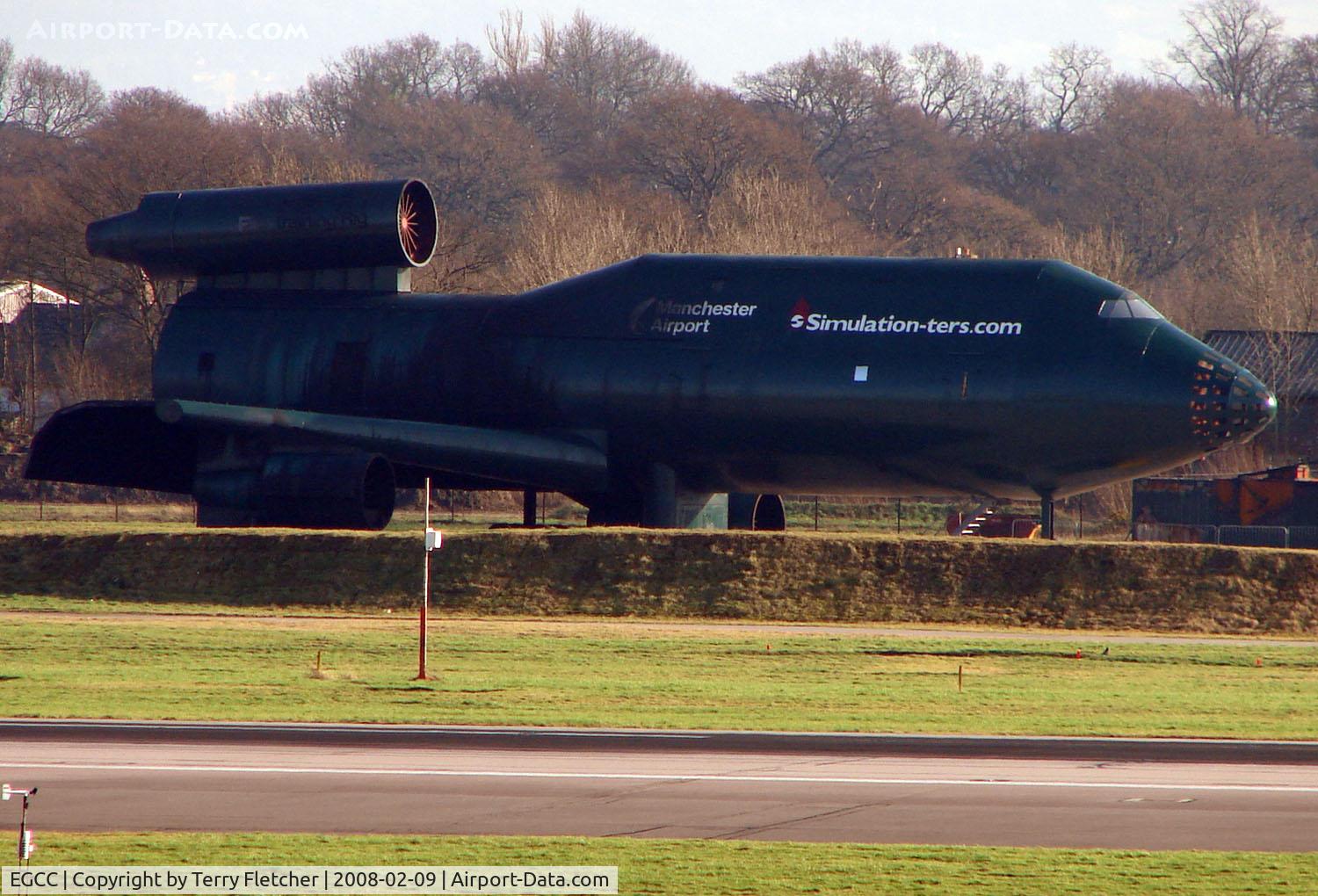 Manchester Airport, Manchester, England United Kingdom (EGCC) - This fire training mock up certainly catches your attention