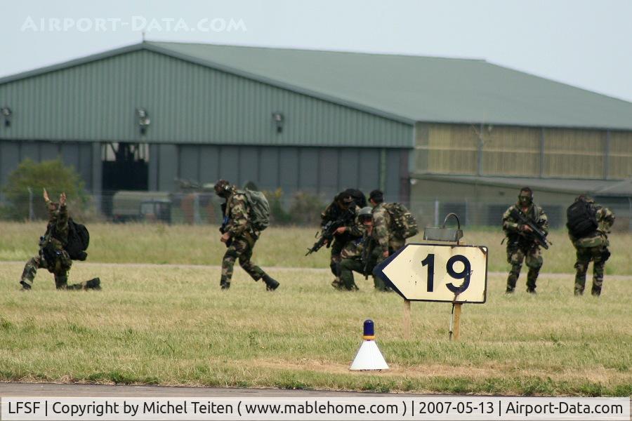 Metz Frescaty Airport, Metz France (LFSF) - French Air Force (Armee de l'Air) commandos demo during an airshow