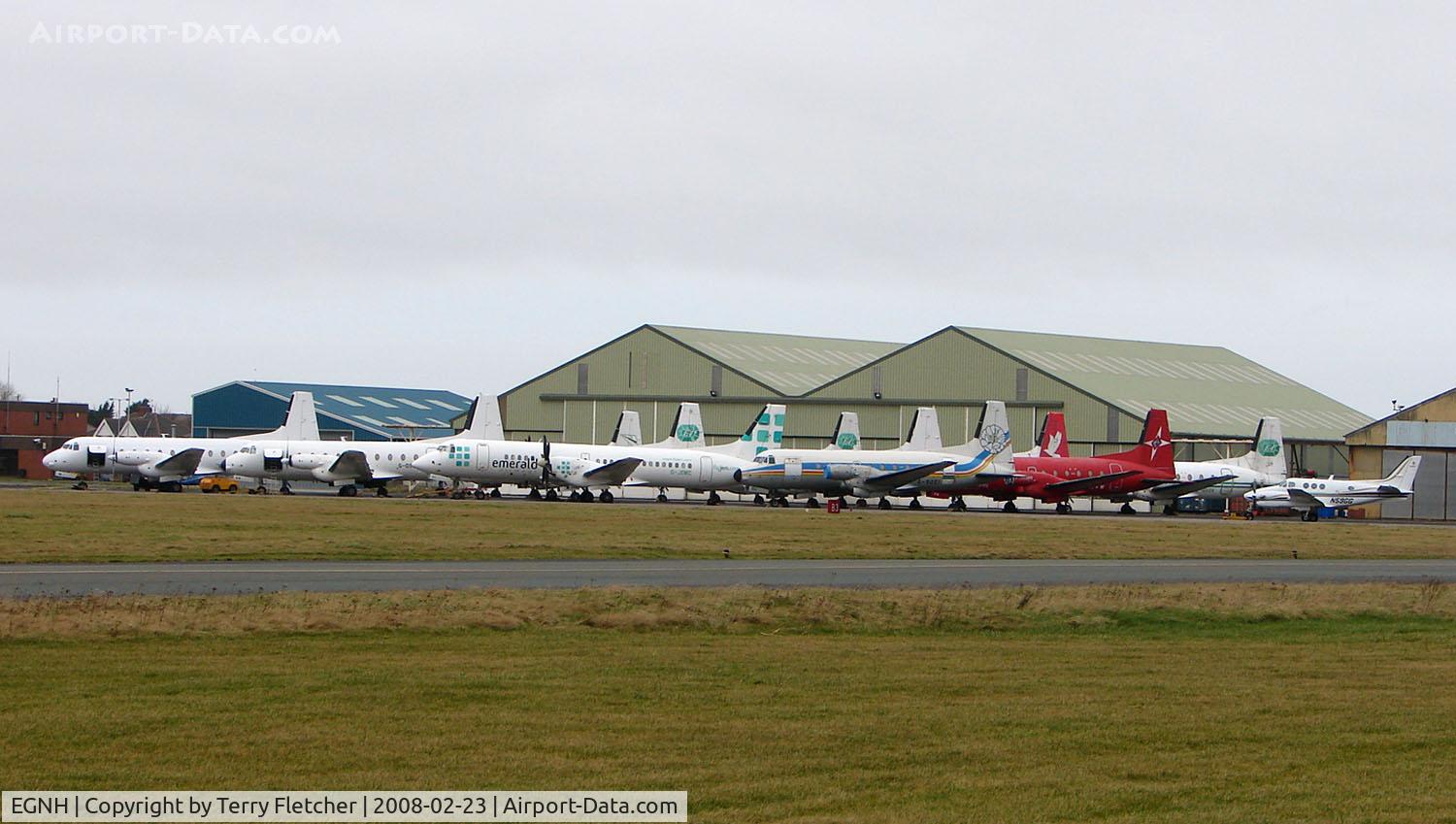 Blackpool International Airport, Blackpool, England United Kingdom (EGNH) - A Feb 2008 update of the aircraft (HS748 and ATP) still in storage at Blackpool