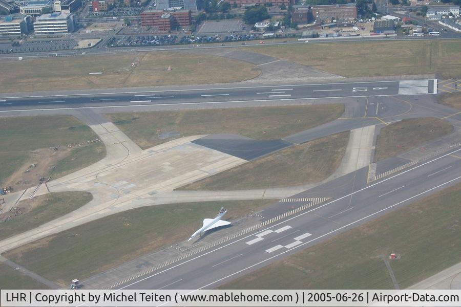 London Heathrow Airport, London, England United Kingdom (LHR) - Concorde displayed at the end of the runways