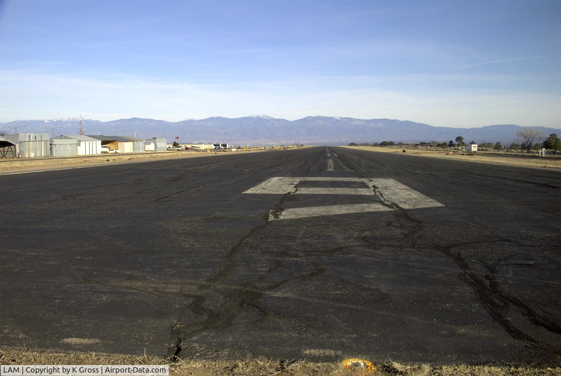 Los Alamos Airport (LAM) - Looking East down 09'er for take-off (one-way airport)