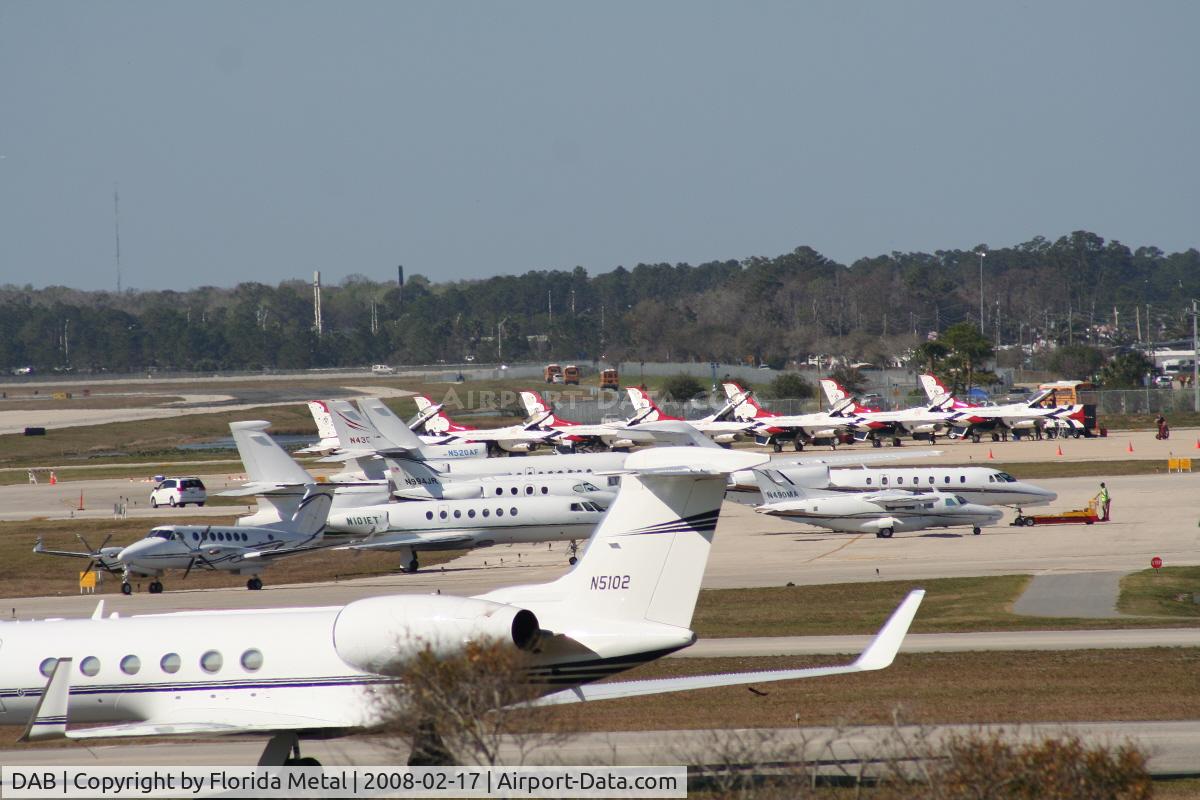 Daytona Beach International Airport (DAB) - Day of Daytona 500 with Thunderbirds in background