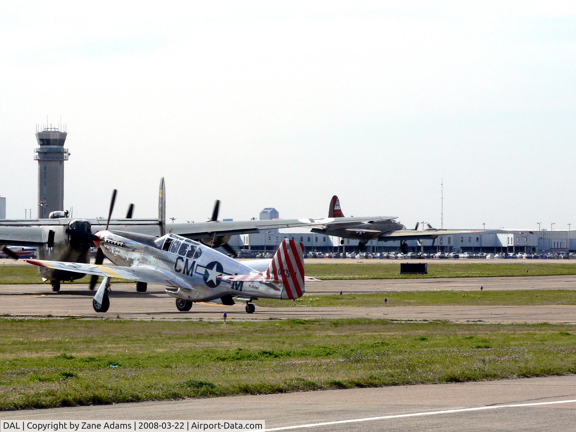 Dallas Love Field Airport (DAL) - Collings Foundation B-27 landing while the B-24 and P-51C wait their turn.