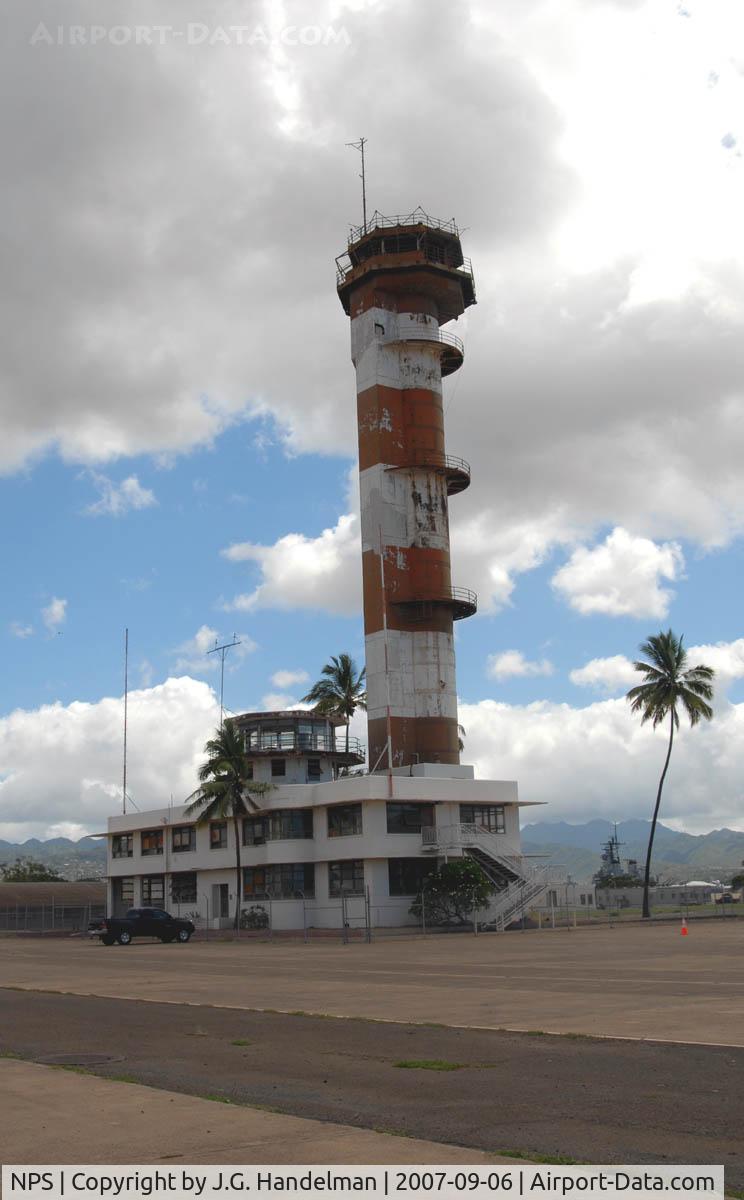 NALF Ford Island Airport, Ford Island, Honolulu, Hawaii United States (NPS) - Control tower and ops building at the old NAS Pearl Harbor-Ford Island
