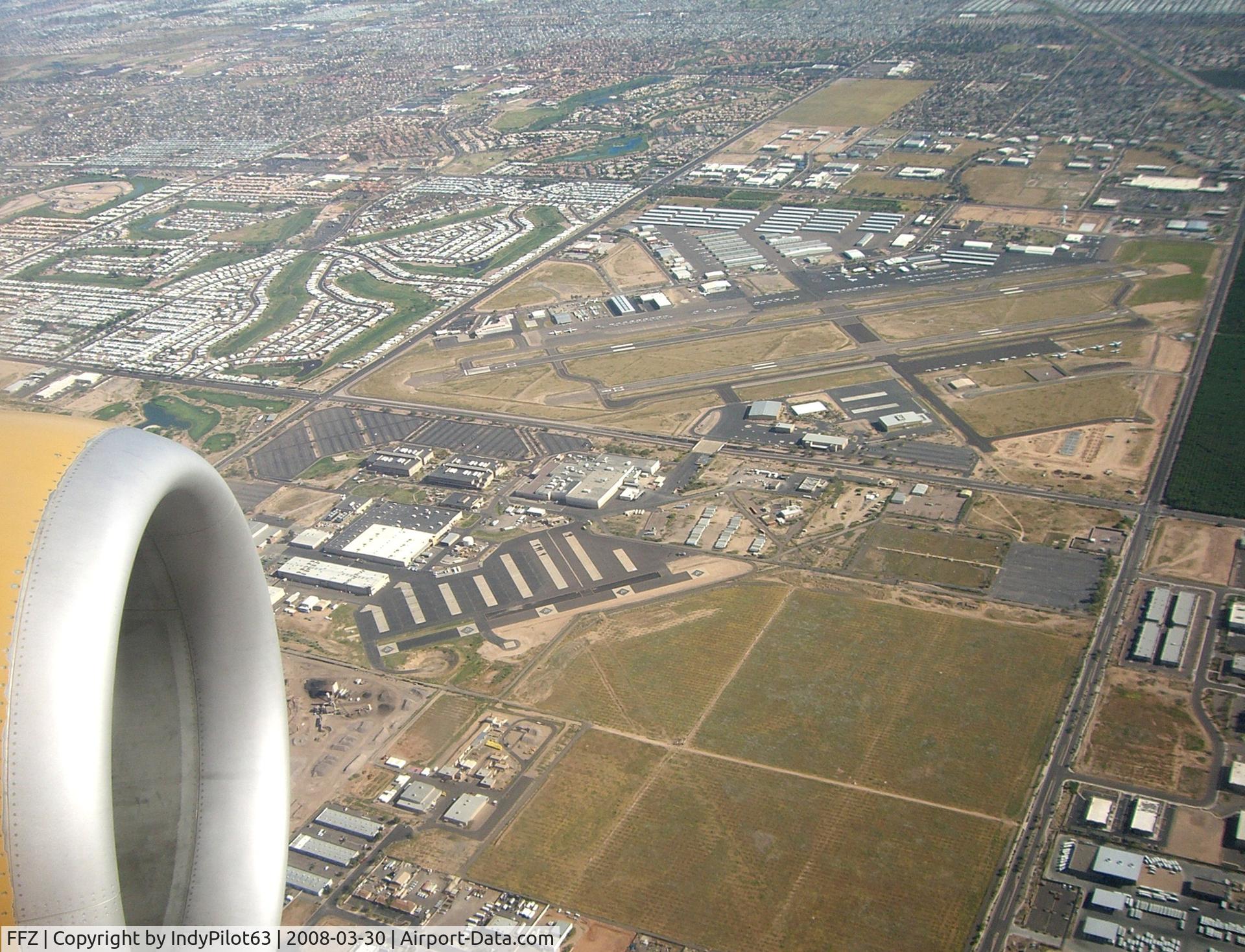 Falcon Fld Airport (FFZ) - Approach across the east valley, turning at Falcon Field.