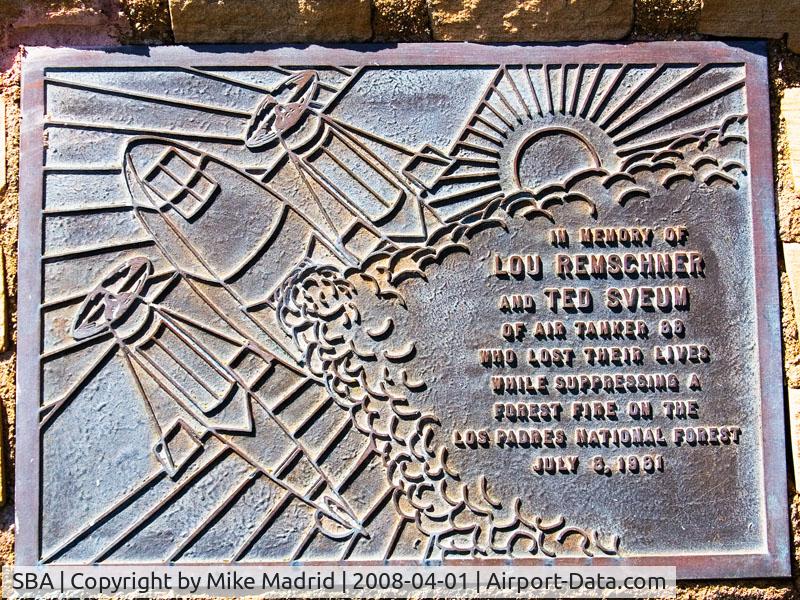 Santa Barbara Municipal Airport (SBA) - Fire Station memorial plaque 