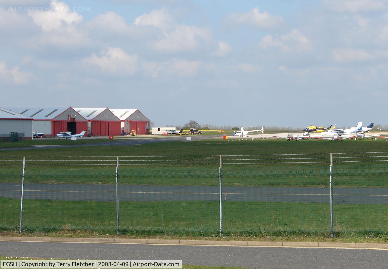 Norwich International Airport, Norwich, England United Kingdom (EGSH) - The General Aviation Ramp and Hangars at Norwich UK