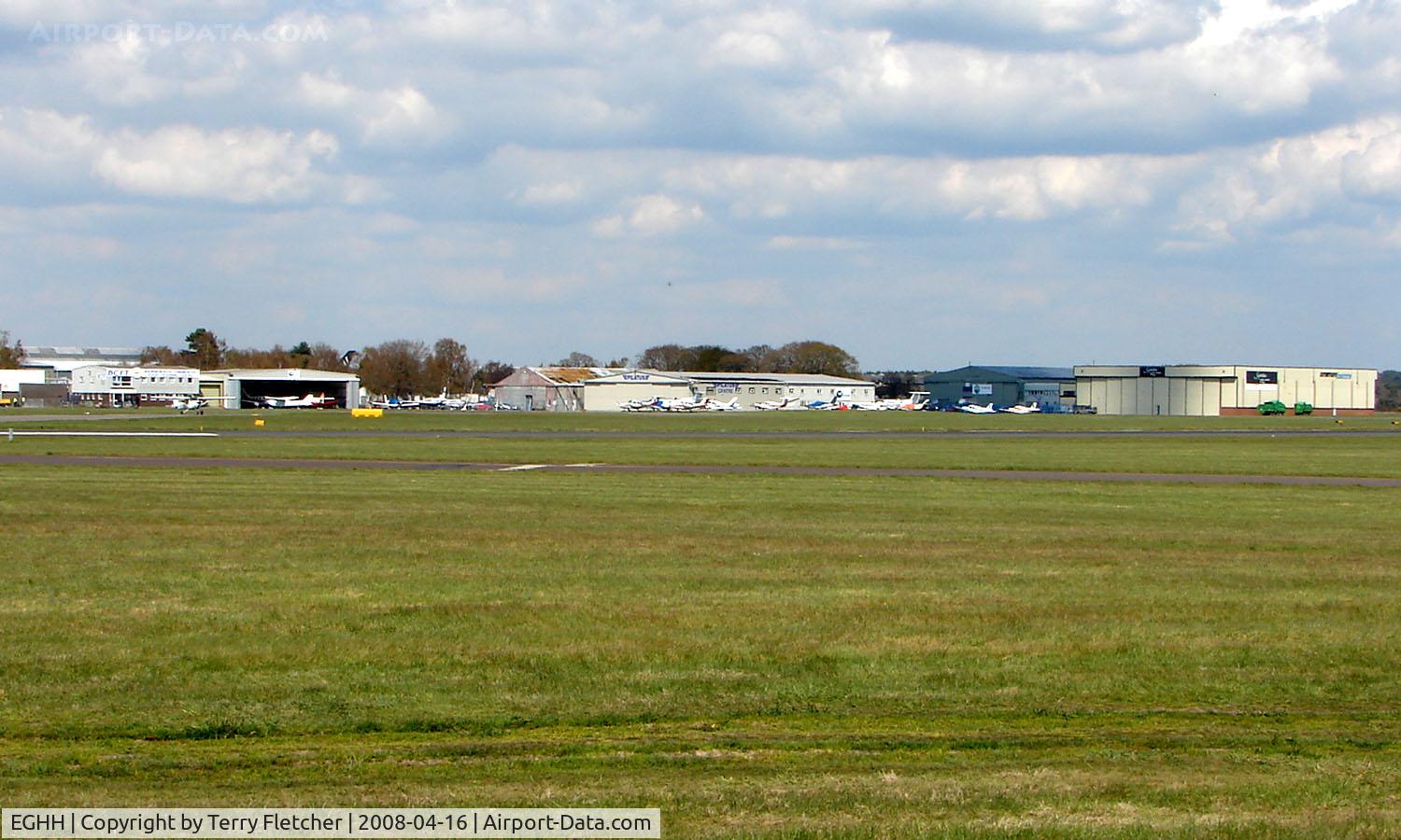 Bournemouth Airport, Bournemouth, England United Kingdom (EGHH) - Pilatus and Citation Hangars plus some of the General Aviation parking at Bournemouth