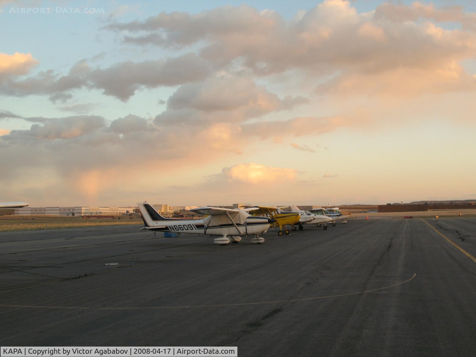 Centennial Airport (APA) - Nice cumulus clouds on a spring evening at Centennial