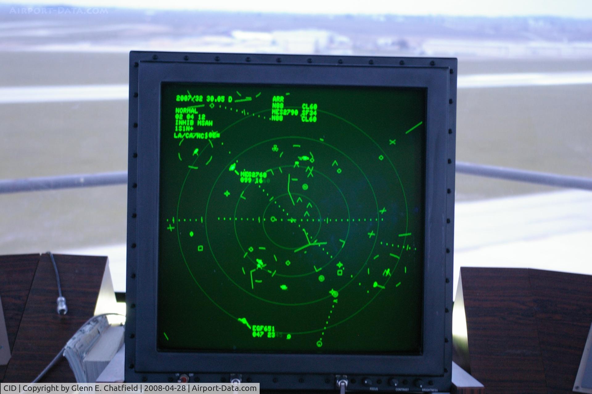The Eastern Iowa Airport (CID) - D-BRITE in the tower cab