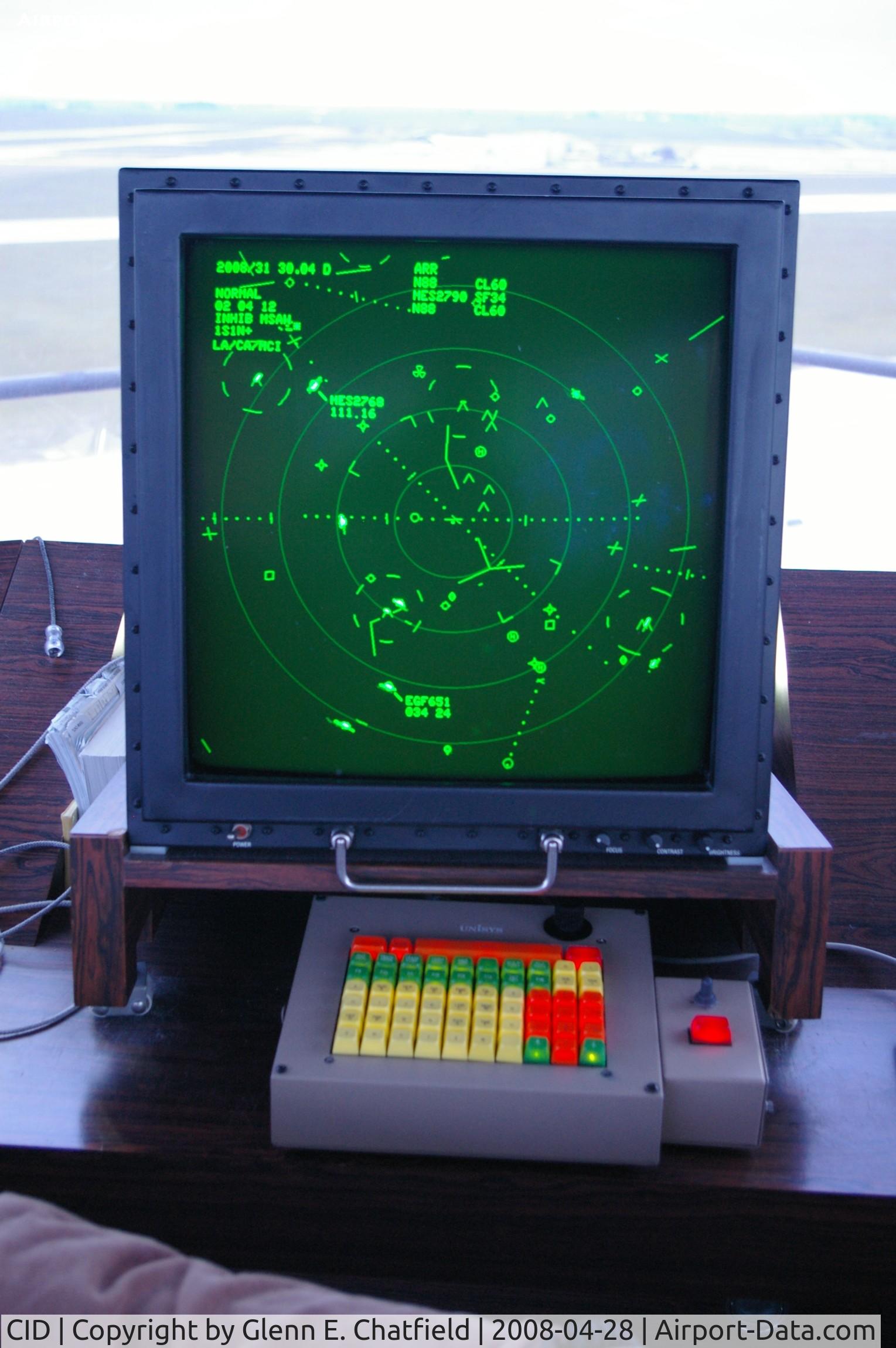 The Eastern Iowa Airport (CID) - D-BRITE in the tower cab