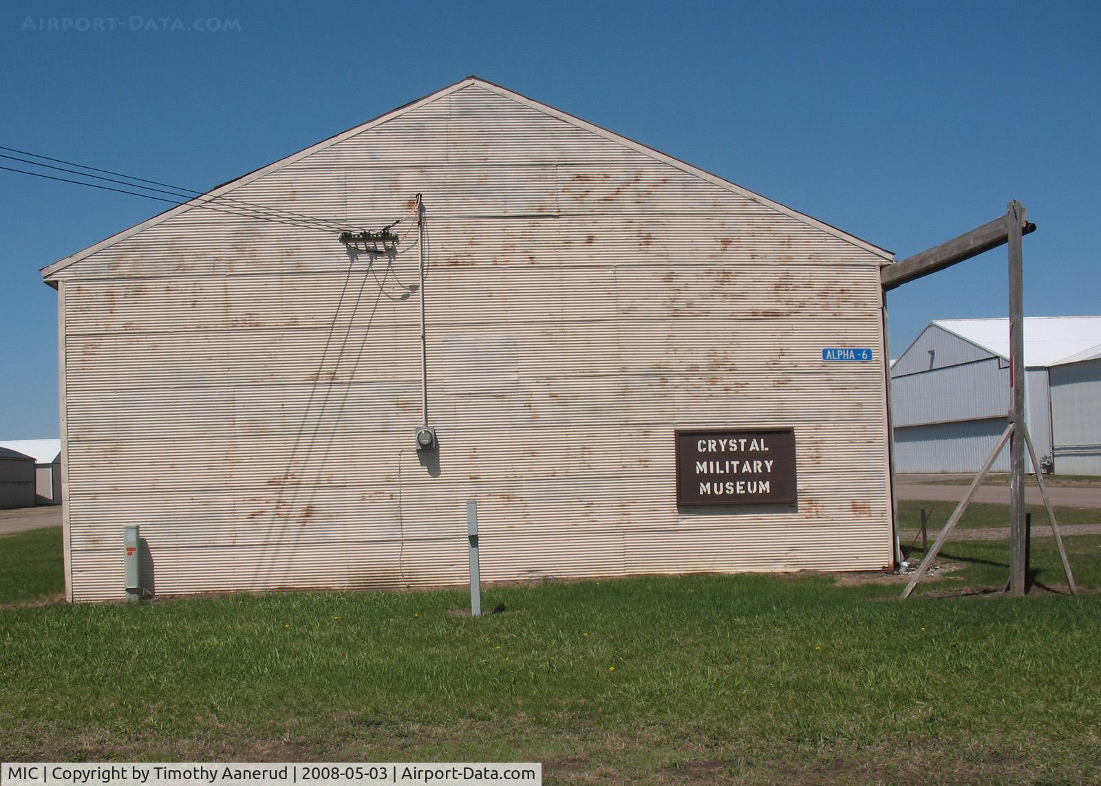 Crystal Airport (MIC) - Crystal Military Museum, on the south side of the airport.