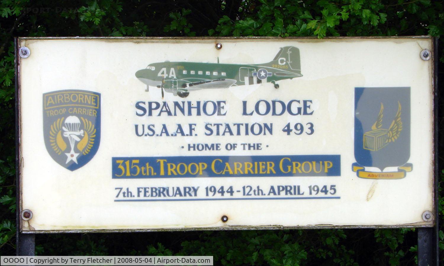 OOOO Airport - Sign at the entrance to Spanhoe Airfield