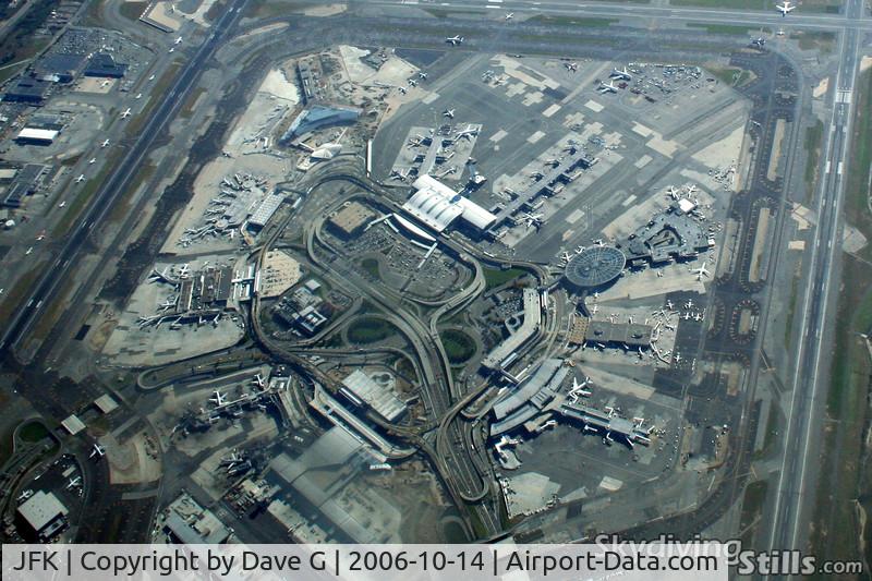 John F Kennedy International Airport (JFK) - JFK terminals seen from 6000 feet.