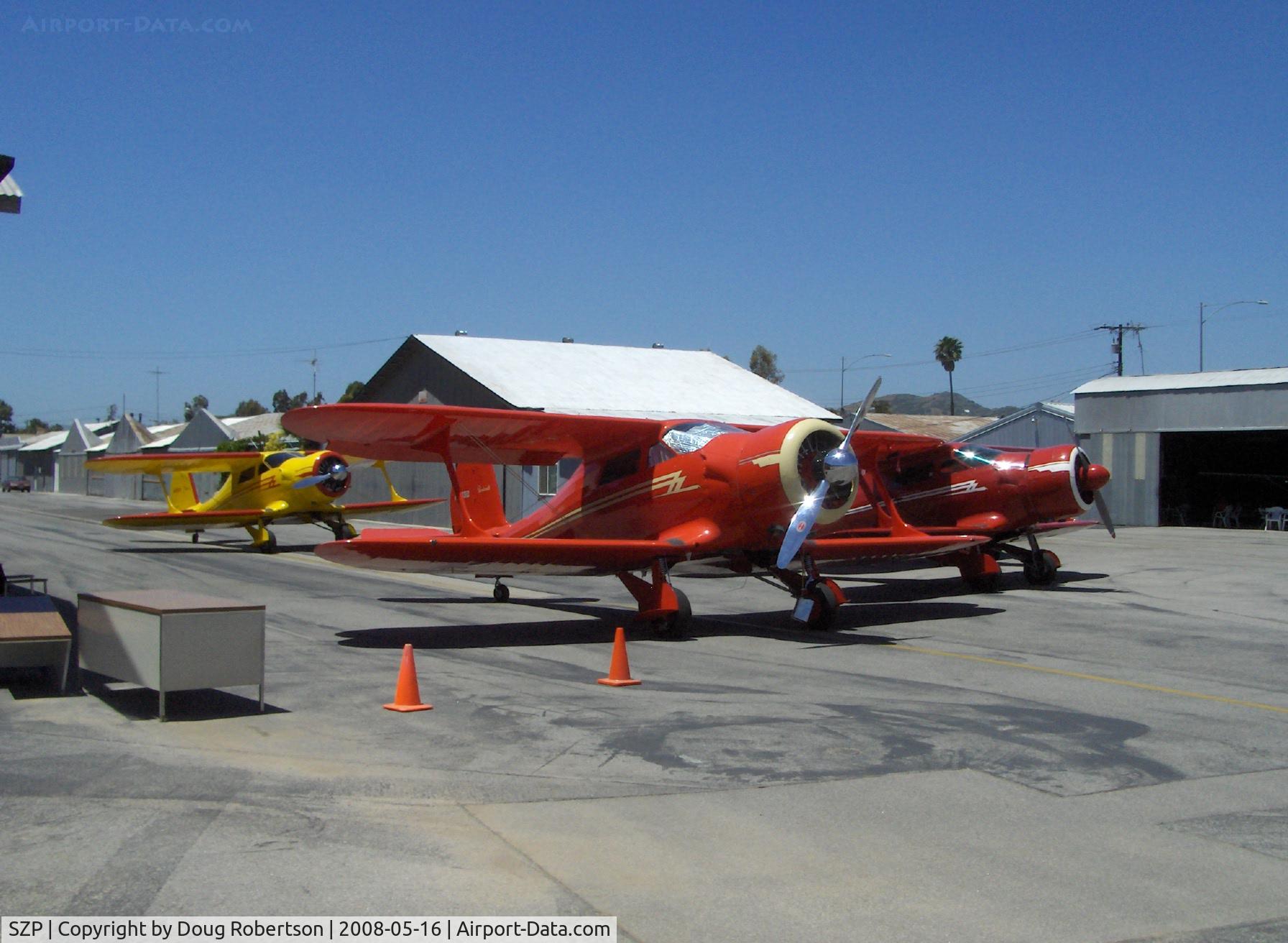 Santa Paula Airport (SZP) - Beech STAGGERWINGS at 2008 National Howard Fly-In (share identical radial engines)
