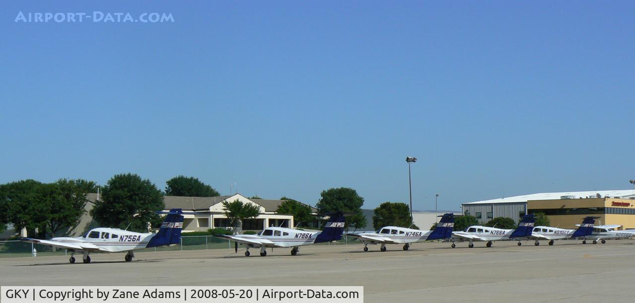 Arlington Municipal Airport (GKY) - ATP Flight Training twins on the ramp in front of Arlington Muni terminal building