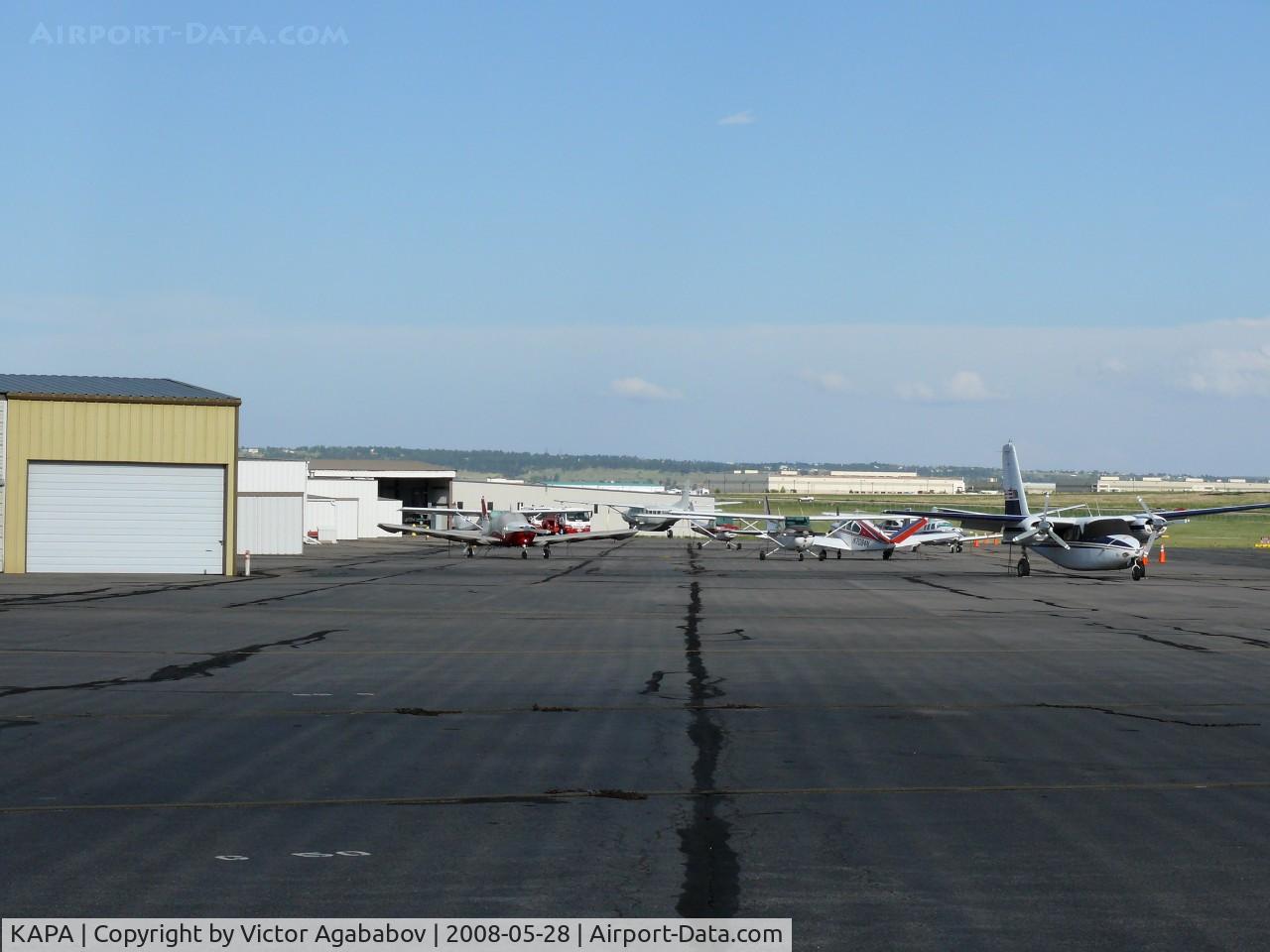 Centennial Airport (APA) - Planes along charlie taxiway