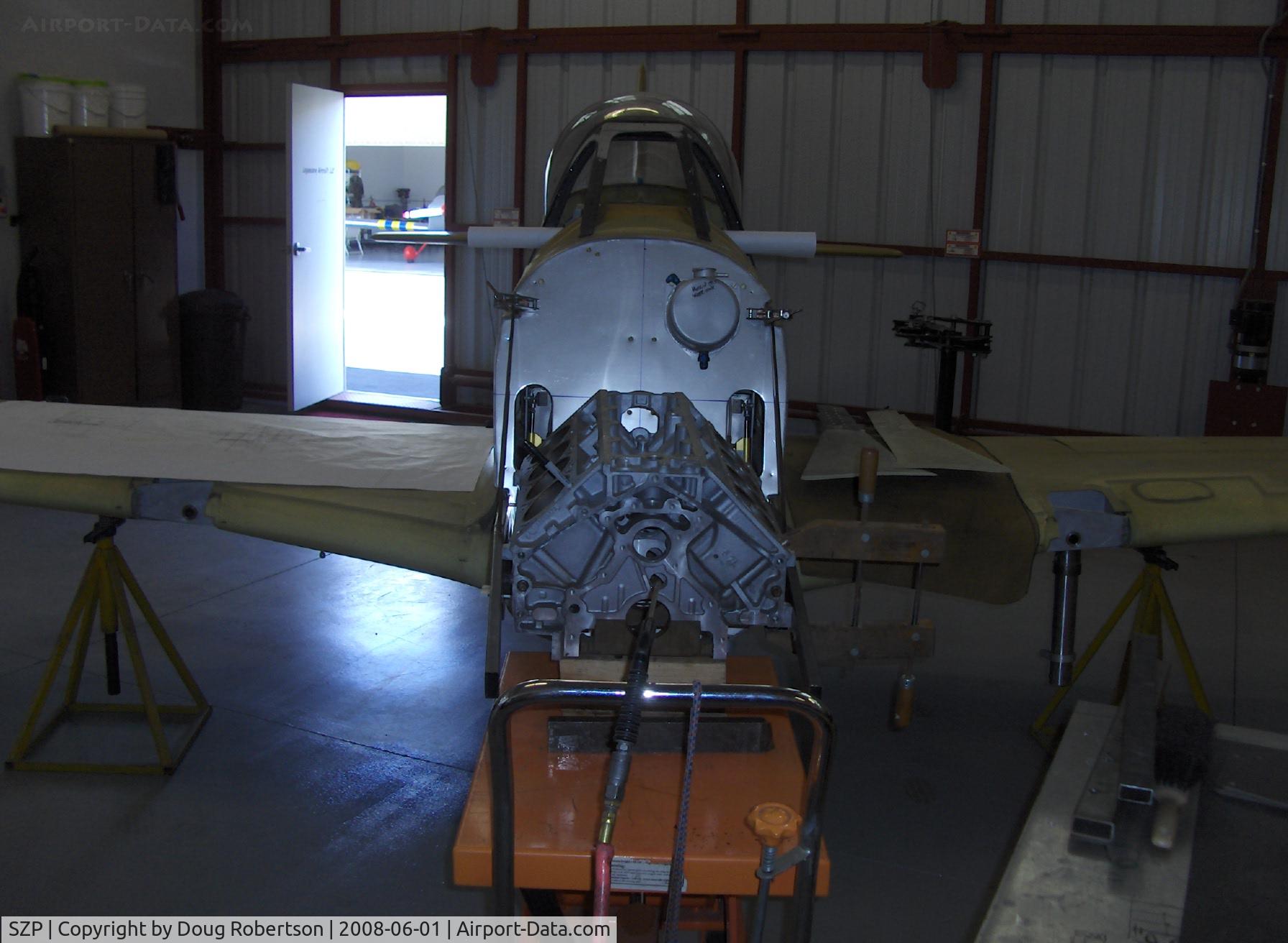 Santa Paula Airport (SZP) - Legendary Aircraft LLC, 70% scale P-51D MUSTANGS in Area 51. V-8 Corvette block powerplant.