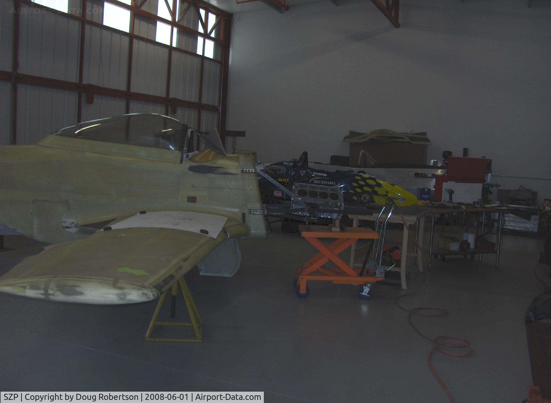 Santa Paula Airport (SZP) - Legendary Aircraft LLC, 70% scale P-51D MUSTANGS in Area 51. V-8 Corvette block powerplant.