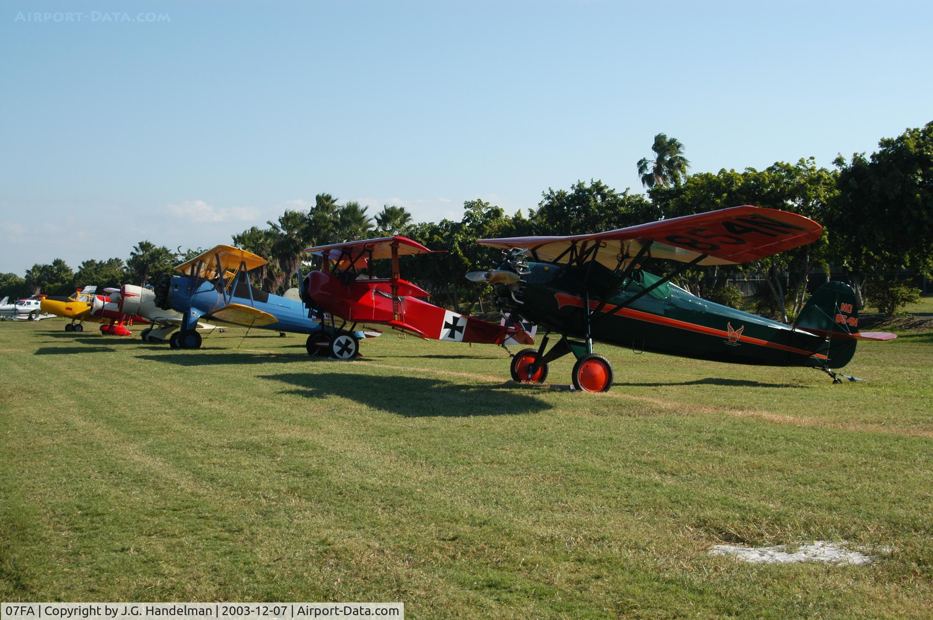 Ocean Reef Club Airport (07FA) - Partial  flight line at Vintage Week  End at Ocean Reef