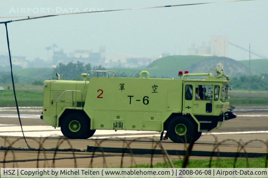 HSZ Airport - Firemen engine at Hsin Chu AB
