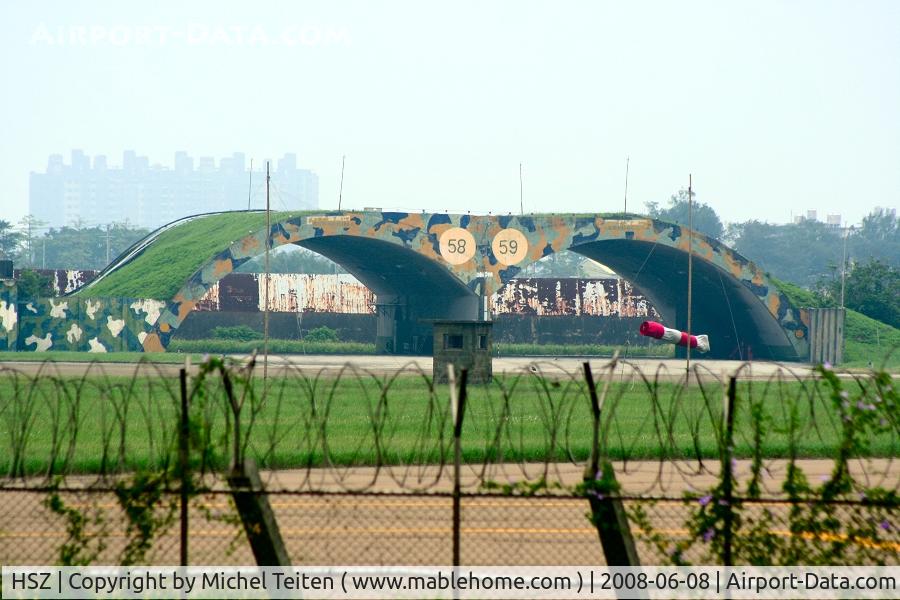 HSZ Airport - Aircraft shelters at Hsin Chu AB