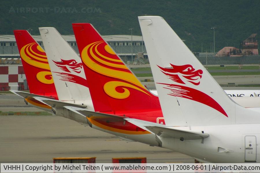 Hong Kong International Airport, Hong Kong Hong Kong (VHHH) - Colorful tails from Hong Kong Express 737s