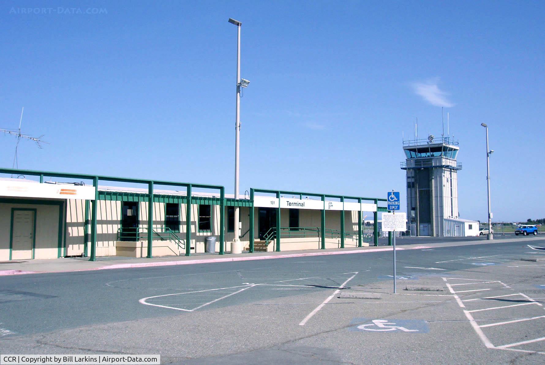 Buchanan Field Airport (CCR) - Tower and old airline Terminal, April 2008.