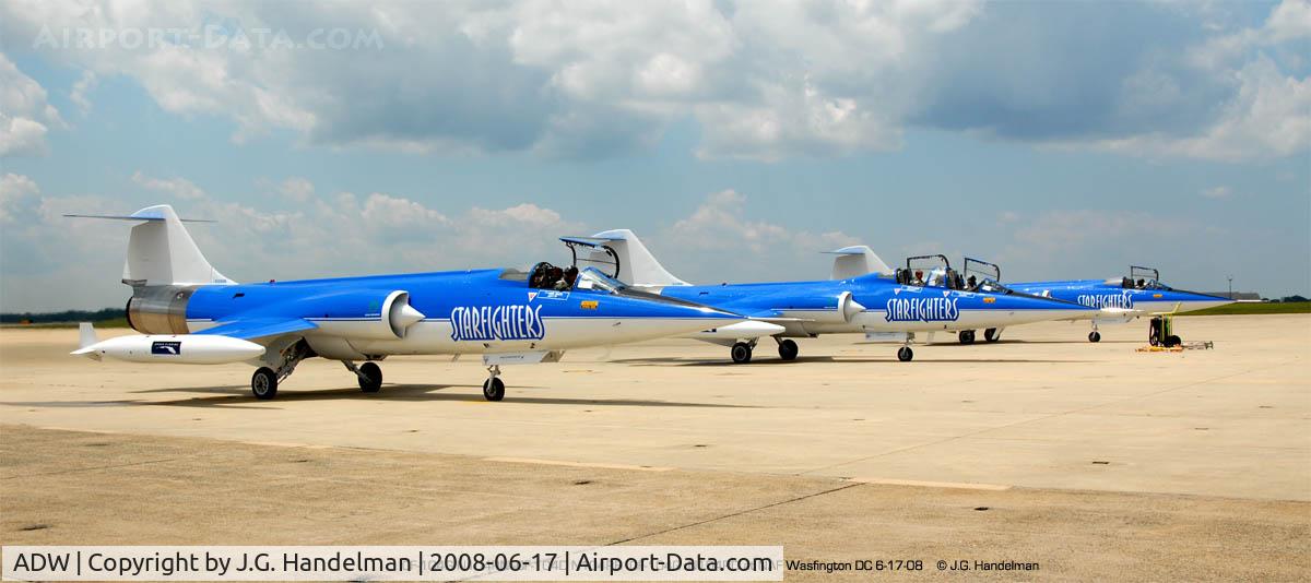 Joint Base Andrews Airport (ADW) - 3 Starfighters ready to taxi at NAF Washington