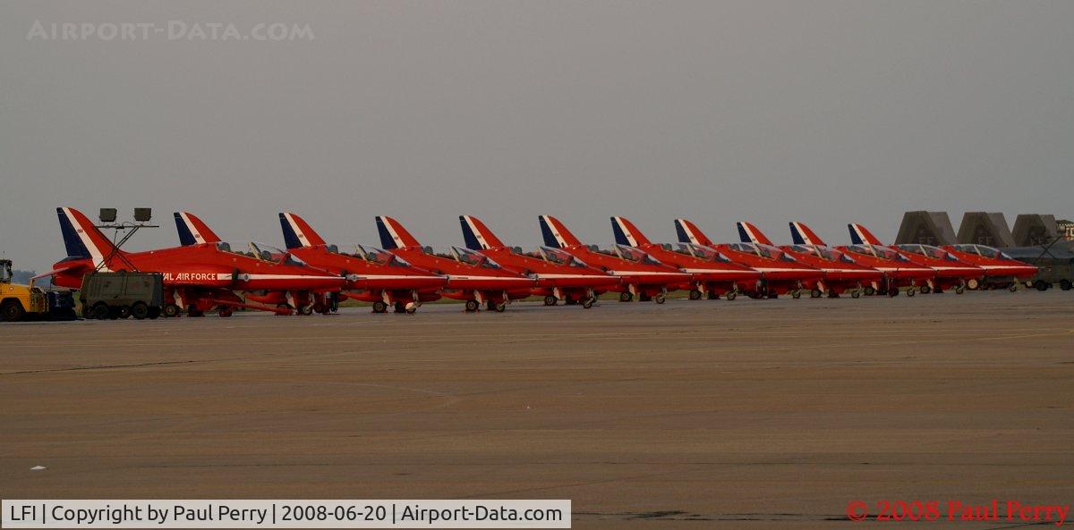 Langley Afb Airport (LFI) - Eleven of the thirteen Red Arrows on the ramp