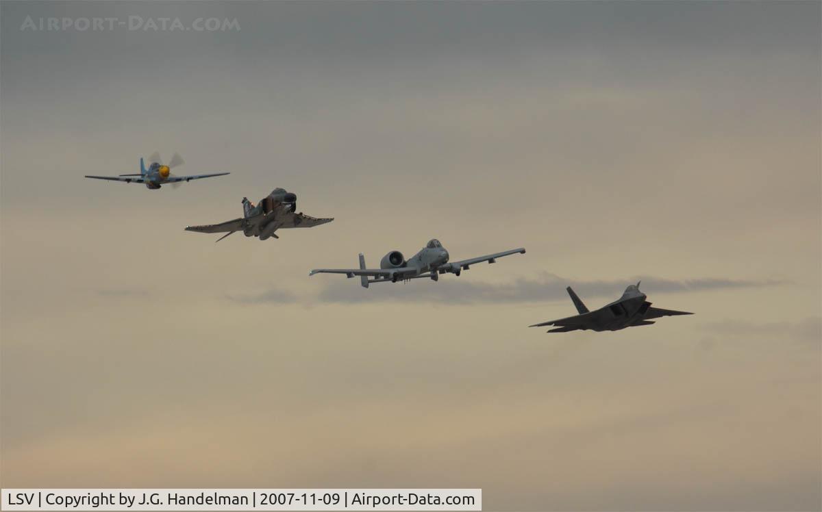 Nellis Afb Airport (LSV) - Here comes the Heritage Flight 