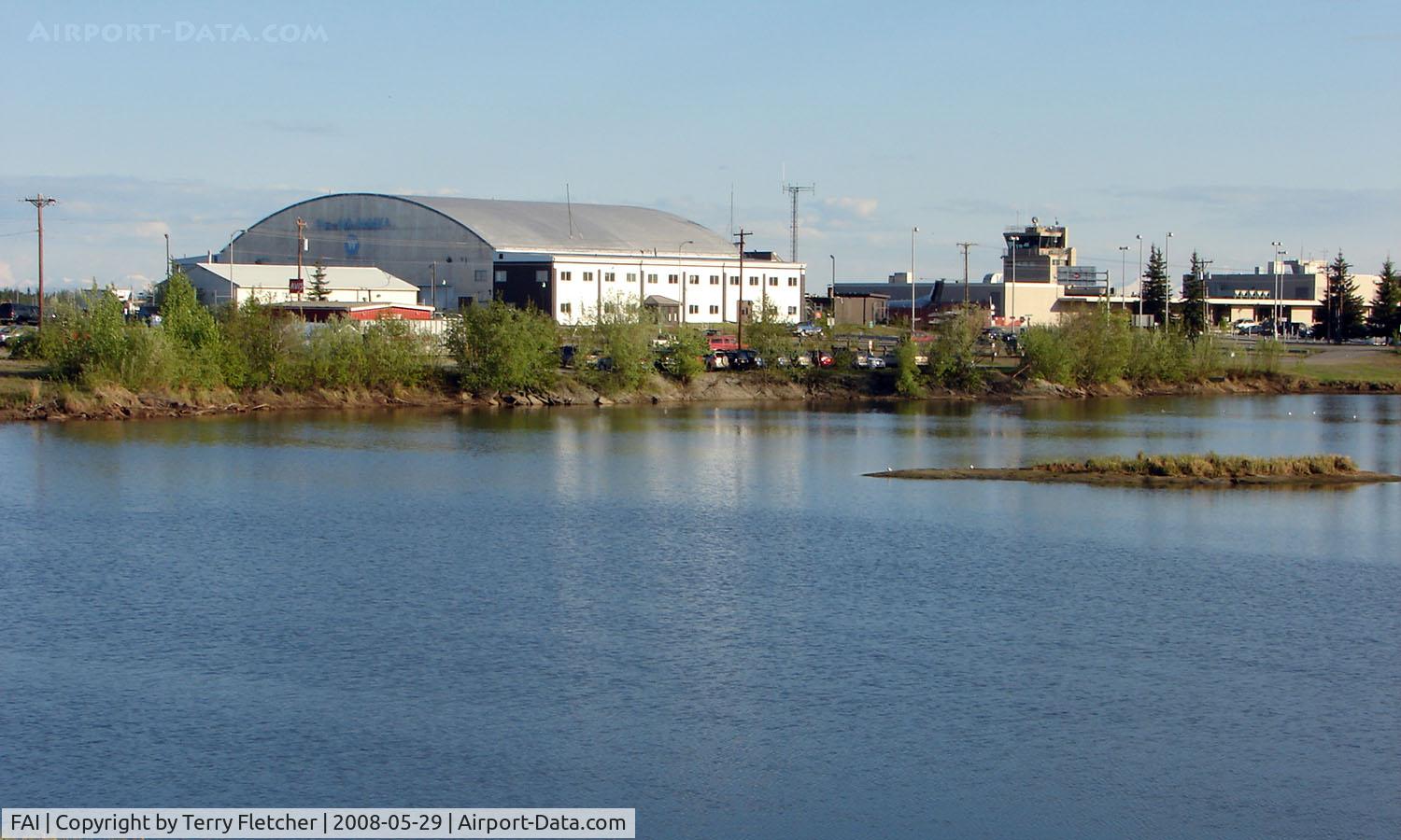 Fairbanks International Airport (FAI) - A view towards the Control Tower and Maintenance Hangars on Fairbanks West side