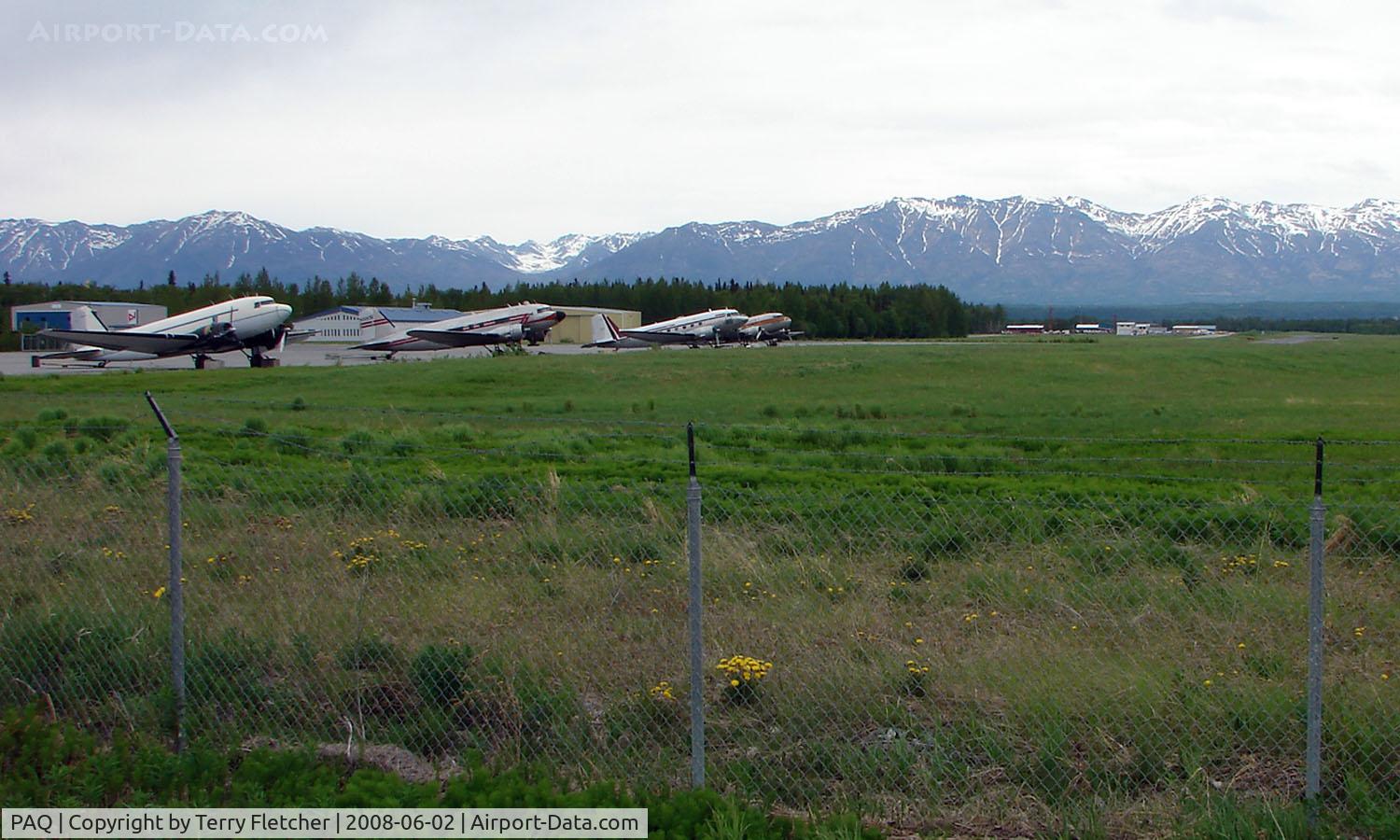 Palmer Municipal Airport (PAQ) - A general view of Palmer Municipal , Alaska with stored DC3s and C-119 Boxcars