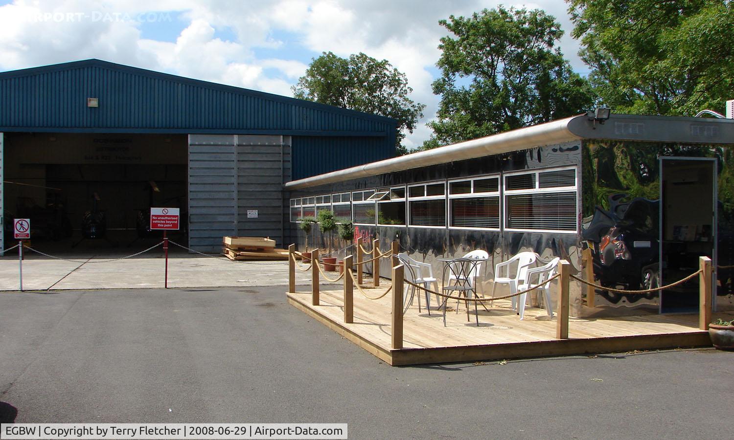 Wellesbourne Mountford Airfield Airport, Wellesbourne, England United Kingdom (EGBW) - Heli-Air have a Robinson R44/R22 Distribution office at Wellesbourne - their offices has the look of a 1950s diner  !!!