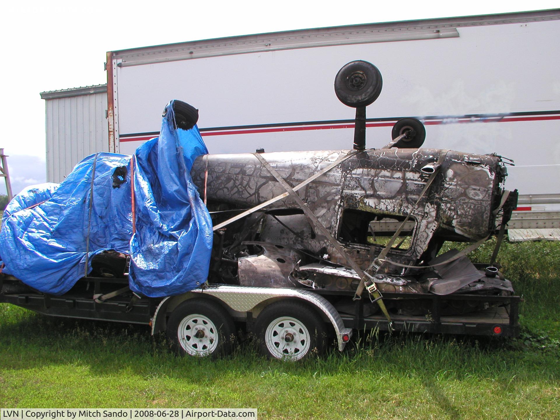 Airlake Airport (LVN) - Cessna 150 that was burned in a hangar fire at Fleming Field (SGS).