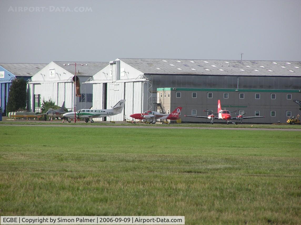 Coventry Airport, Coventry, England United Kingdom (EGBE) - Hangars at Baginton