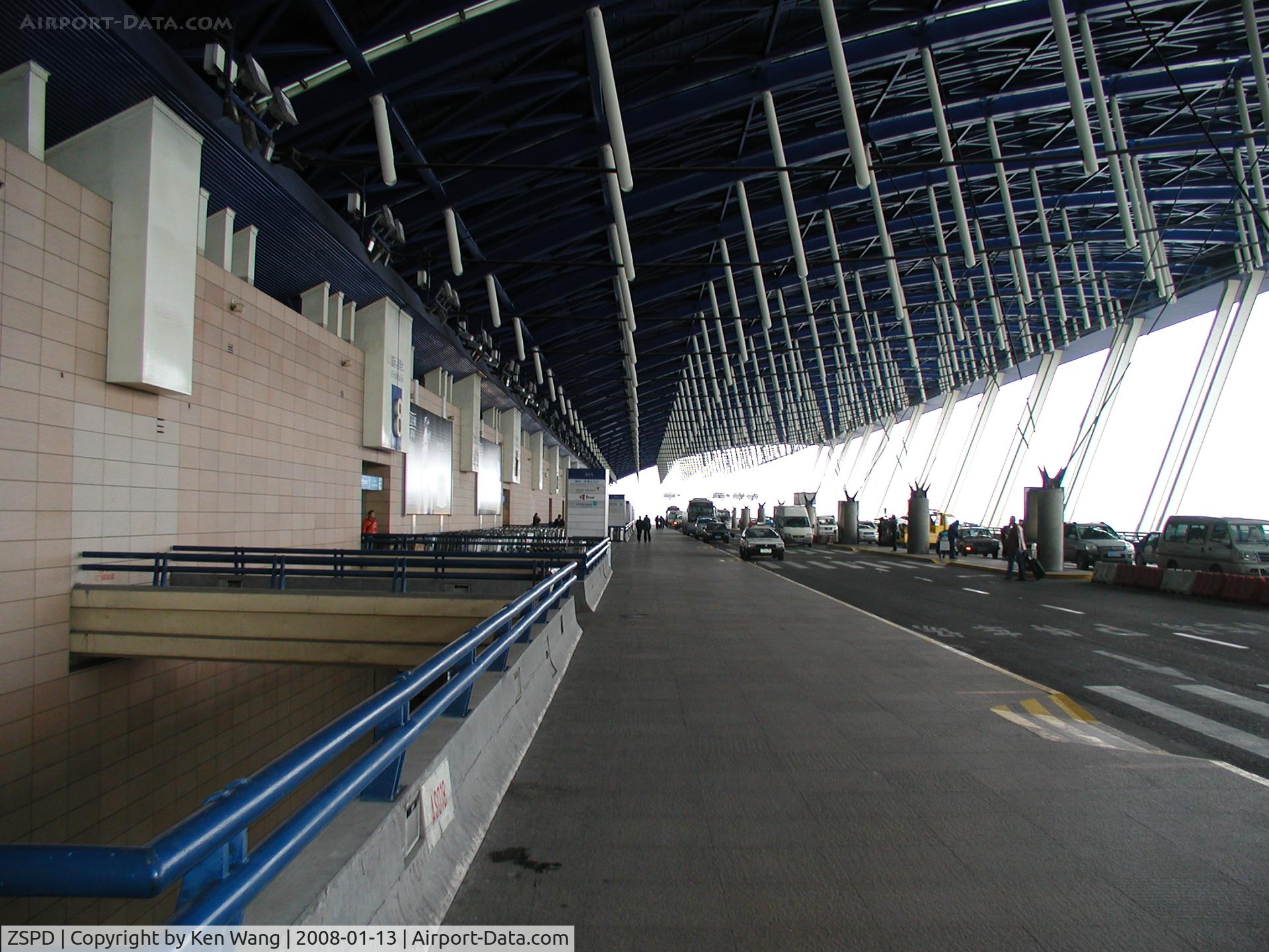 Shanghai Pudong International Airport, Shanghai China (ZSPD) - Outside of departure level of terminal 1, Shanghai Pudong Airport