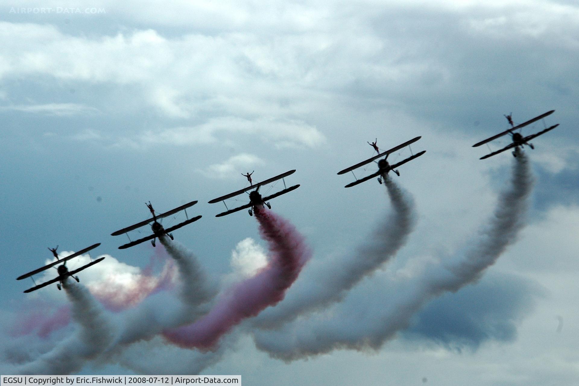 Duxford Airport, Cambridge, England United Kingdom (EGSU) - 4. Boeing Stearman Kaydets at Duxford Flying Legends Air Show July 2008