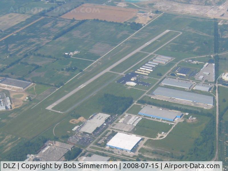 Delaware Municipal - Jim Moore Field Airport (DLZ) - Looking west from 5500'