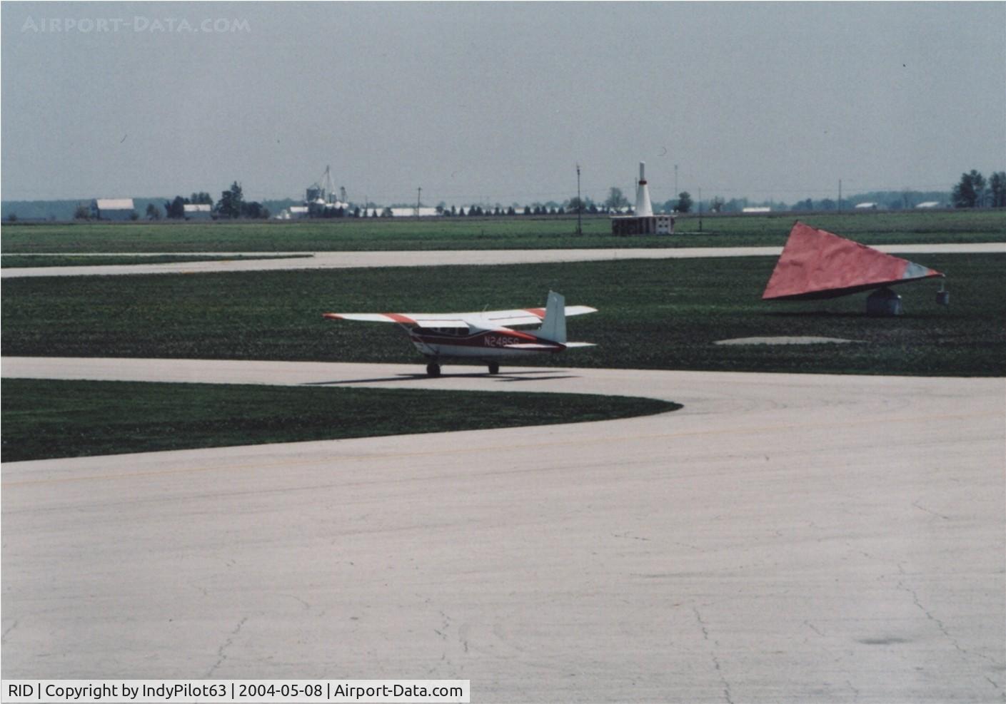 Richmond Municipal Airport (RID) - VOR and tarmac from the great 2nd floor viewing area at the FBO building.