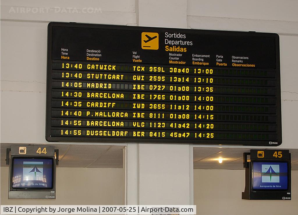 Ibiza Airport, Ibiza Spain (IBZ) - Flight´s indicator panel.