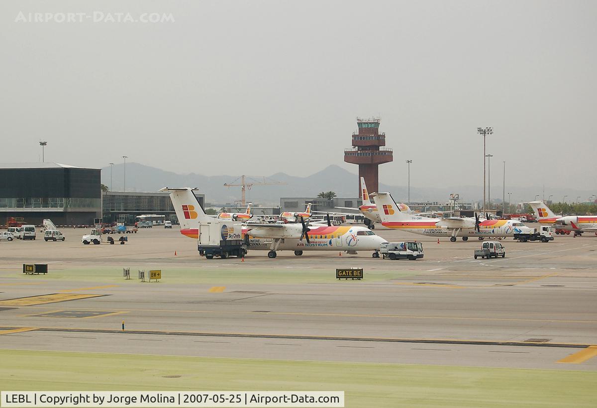 Barcelona International Airport, Barcelona Spain (LEBL) - Platform, behind old tower.