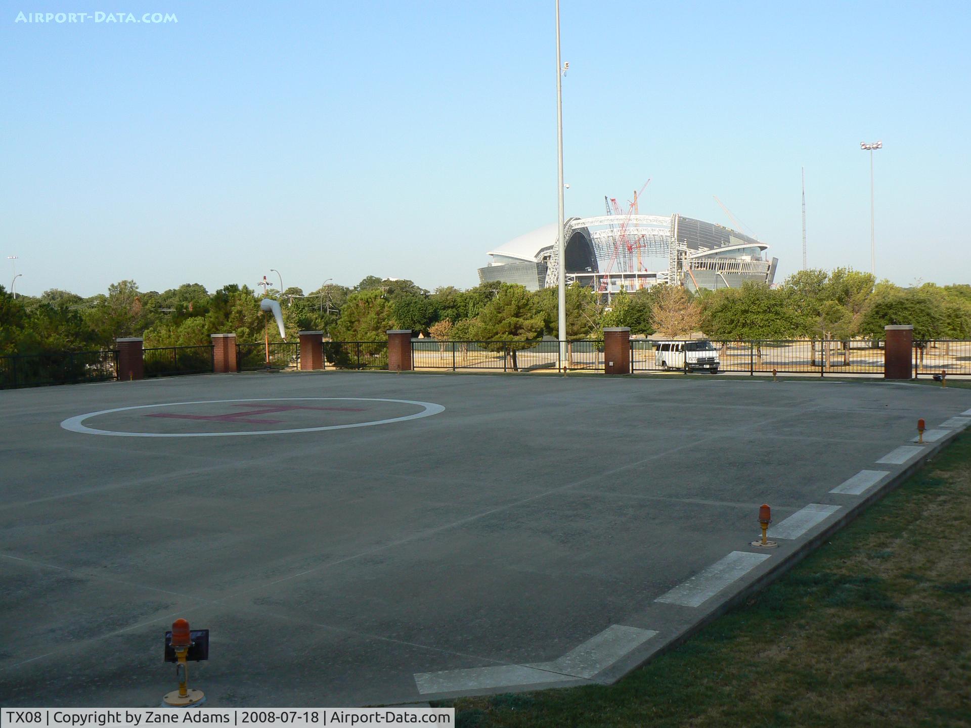 The Ballpark In Arlington Heliport (TX08) - Ballpark in Arlington (Texas Rangers MLB) Heloport - with new Dallas Cowboys stadium in the background