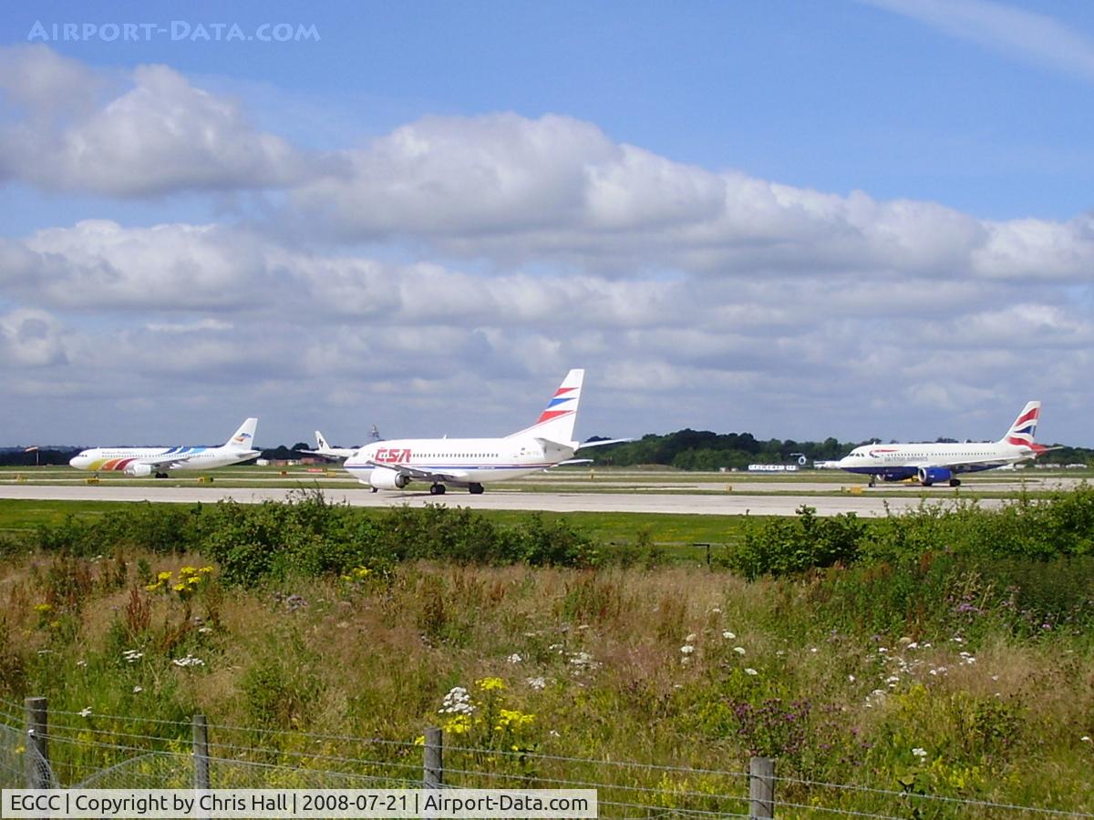 Manchester Airport, Manchester, England United Kingdom (EGCC) - Busy day on RW 23L