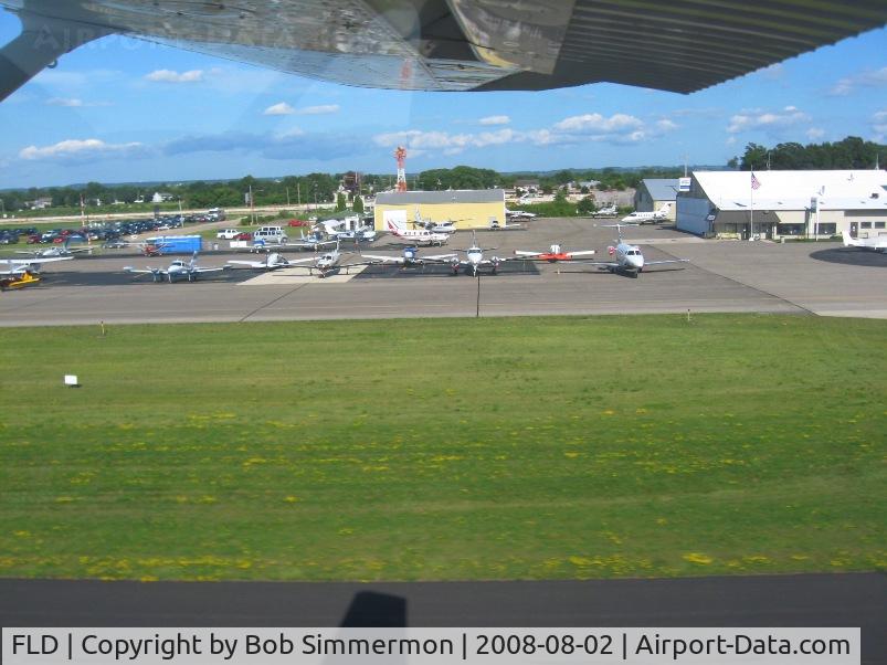 Fond Du Lac County Airport (FLD) - FBO to the right, departing 36.