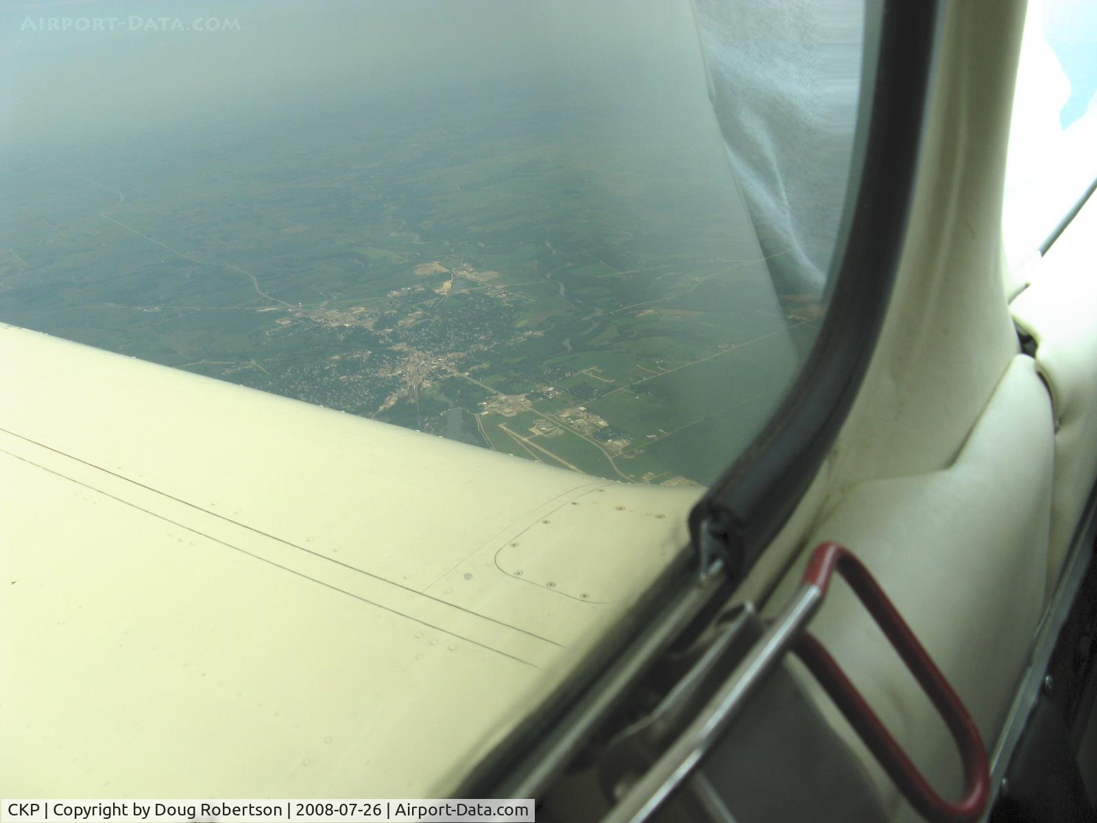 Cherokee County Regional Airport (CKP) - Cherokee Municipal, IA from 9,500' msl just above wing root, looking North East