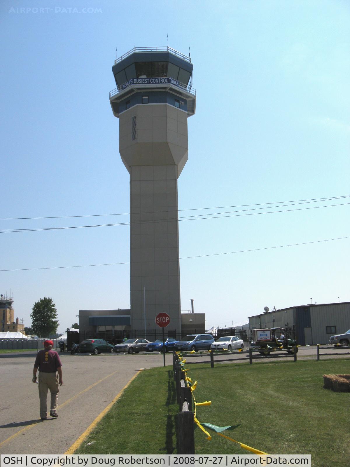 Wittman Regional Airport (OSH) - World's Busiest Air Traffic Control Tower-During EAA AirVenture 2008. Newly commissioned 15 July, 2008 at cost of $5.6 million and height: 116 feet.